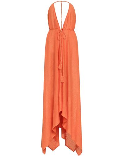 Alanui Get Lost Linen Dress - Orange