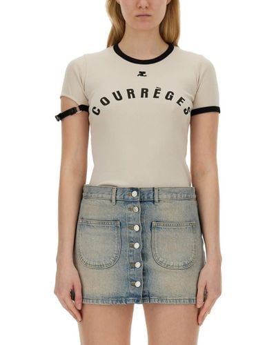 Courreges T-Shirt With Logo - White