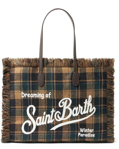 Mc2 Saint Barth Vanity Woolly Tartan Shoulder Bag - Black