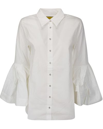 Marques'Almeida Pleated Puff Sleeve Shirt - White
