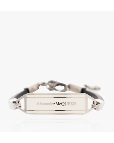 Alexander McQueen Bracelet With Logo - Metallic