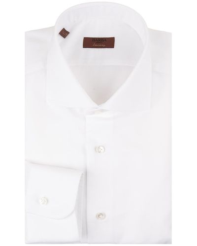 Barba Napoli Linen And Cotton Classic Shirt - White