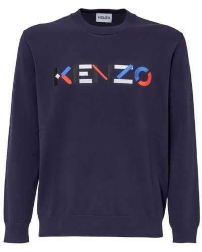 KENZO Cotton Logo Jumper - Blue