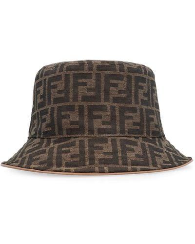 Fendi Ff Jacquard Bucket Hat - Black