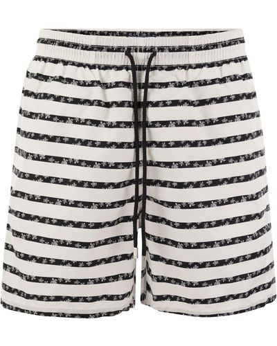 Vilebrequin Striped And Patterned Beach Shorts - Blue