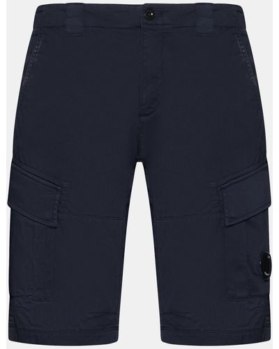 C.P. Company Stretch Cotton Cargo Shorts - Blue