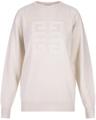 Givenchy Ivory 4G Cashmere Pullover - White