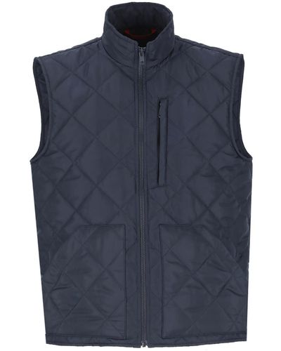Fay Quilted Vest With Pockets - Blue