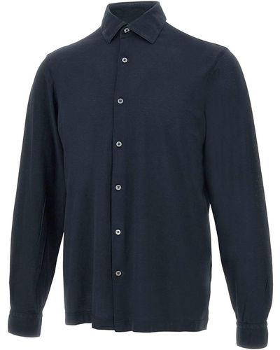 FILIPPO DE LAURENTIIS Cotton Crepe Shirt - Blue