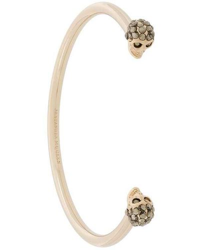 Alexander McQueen Twin Skull Silver-toned Brass Ring - Metallic