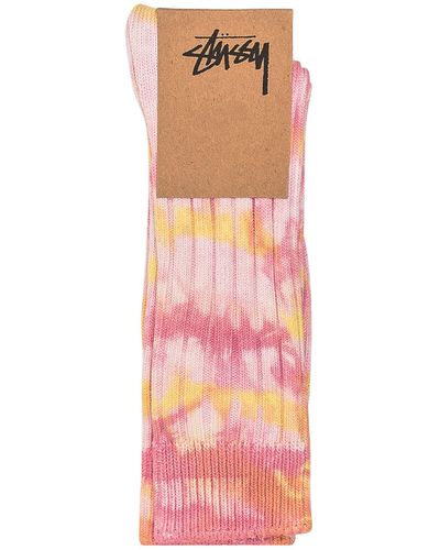 Stussy Socks With Logo - Pink