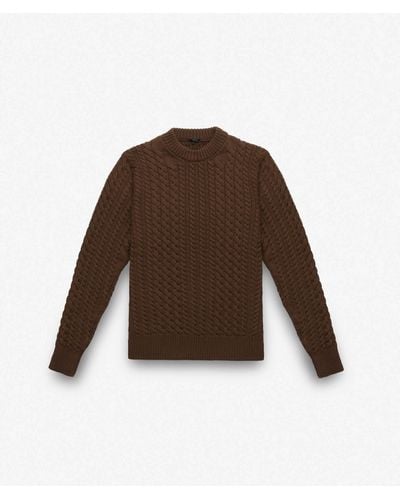 Larusmiani Cable Knit Sweater Col Du Pillon Sweater - Brown