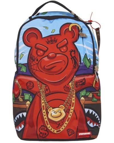 Sprayground Diablo Money Bear Backpack - Red