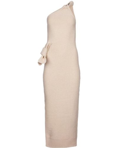 Jacquemus La Robe Maille Knotted Knit Dress - White