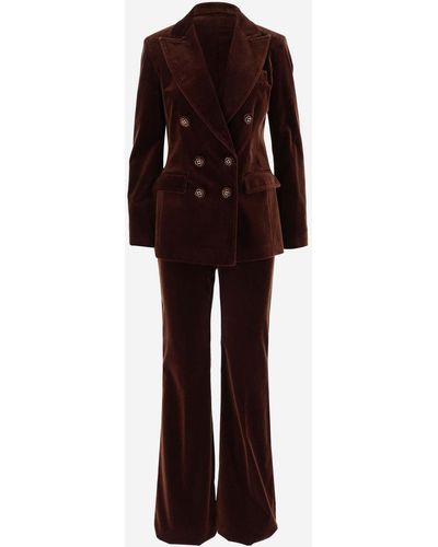 Etro Cotton Velvet Suit - Red