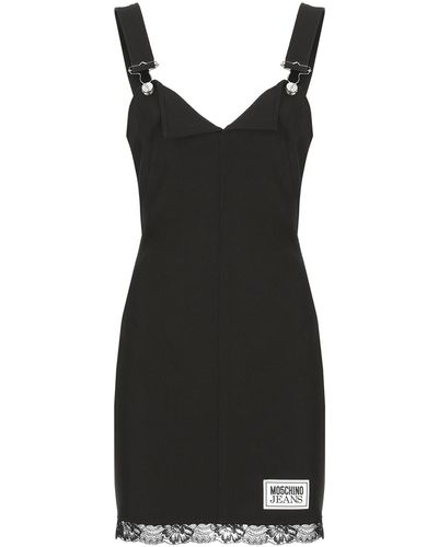 Moschino Mini Dress With Braces - Black