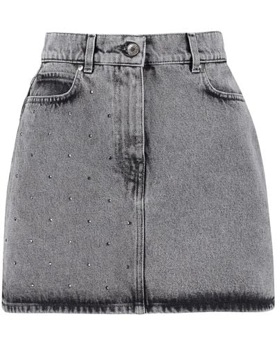 MSGM Denim Mini Skirt - Gray