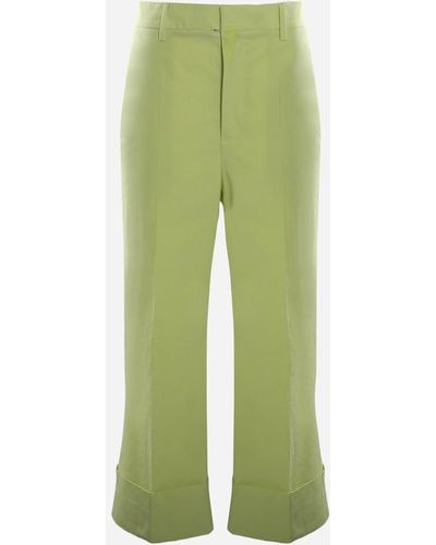 DSquared² Cropped Stretch Cotton Pants - Green