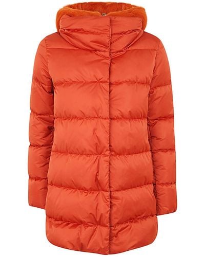 Herno A-shape Silk Jacket Clothing - Orange