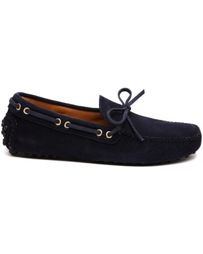 Car Shoe Suede Loafers - Black