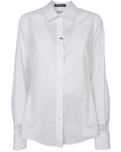 Dolce & Gabbana Curved Hem Classic Shirt - White