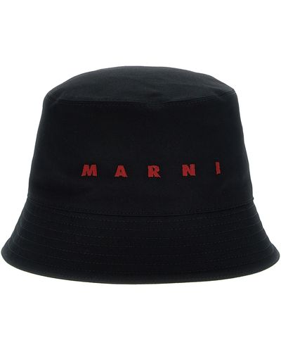 Marni Logo Embroidery Bucket Hat - Black