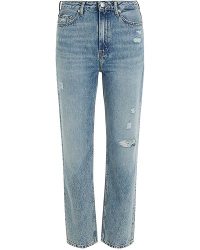 Tommy Hilfiger Classics Cropped Straight Fit High-Waisted Jeans - Blue