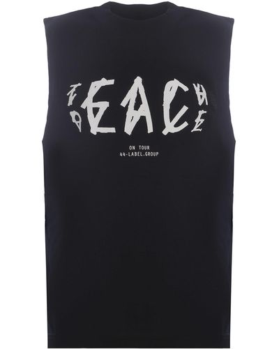 44 Label Group Tank Top 44Label Group Peace Made Of Cotton - Black