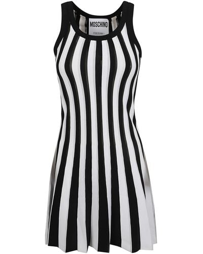 Moschino Striped Sleeveless Dress - Black