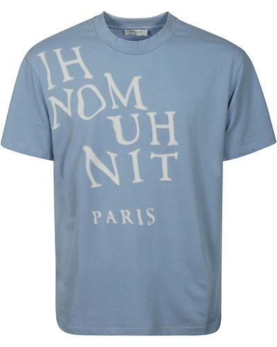 ih nom uh nit T-Shirt Classic Fit With Logo Blurred - Blue