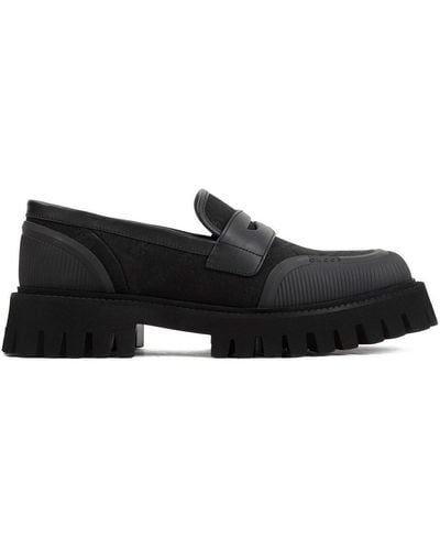Gucci Gg Supreme Chunky Sole Loafers - Black