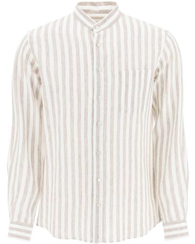 Agnona Striped Linen Shirt - White