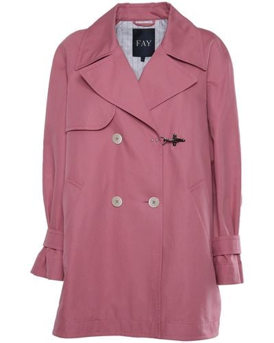 Fay Double-Breasted Parka - Pink