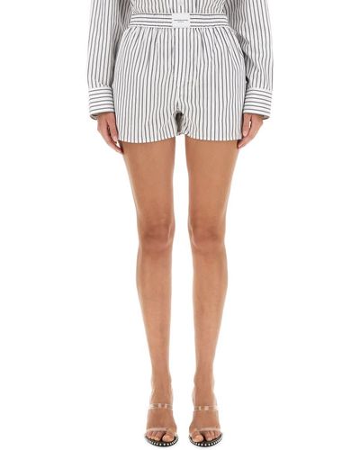 T By Alexander Wang Shorts With Logo - Grey