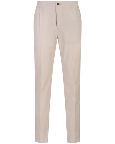 Etro Light Casual Trousers With Elasticated Waistband - Natural