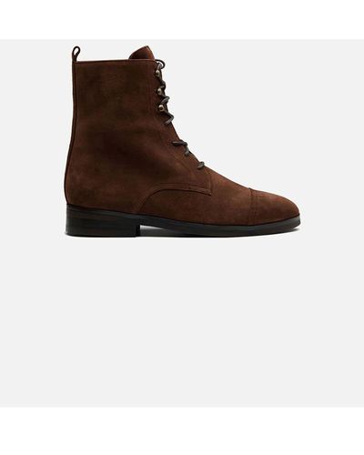 CB Made In Italy Dark Suede Boots Eva - Brown