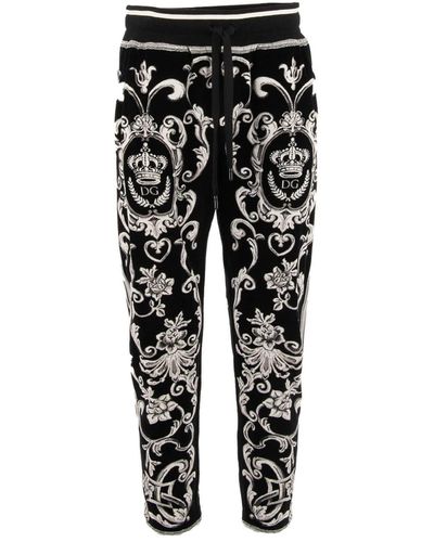 Dolce & Gabbana Velvet Jogging Pants - Black