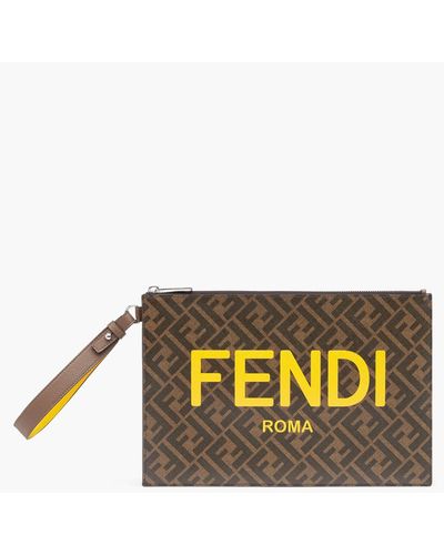 Fendi Flat Pouch With Logo - Metallic