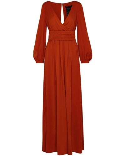 Max Mara Orange Silk Pocket Dress - Red
