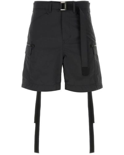 Sacai Taffeta Bermuda Shorts - Black