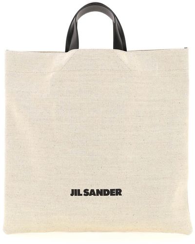 Jil Sander Logoed Tote Bag - Natural