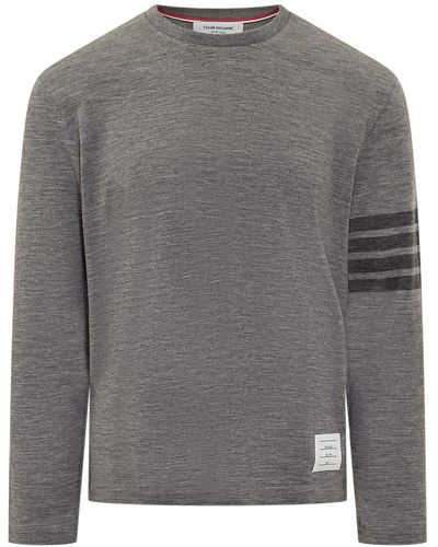 Thom Browne Wool 4-Bar T-Shirt - Grey