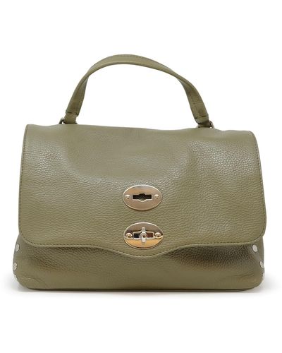 Zanellato 068010-0500000-Z0420 Military Postina Daily Giorno S Leather Handbag - Green