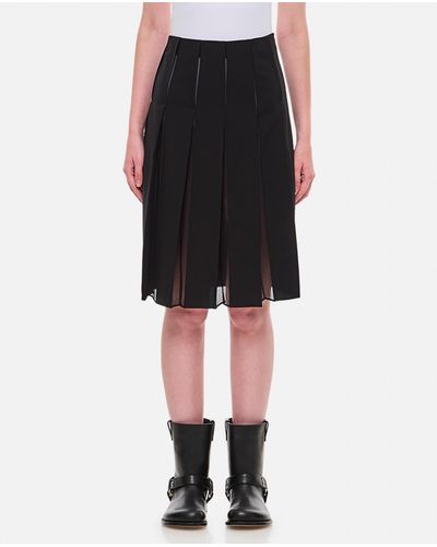 Marni A-Line Midi Pleated Skirt - Black