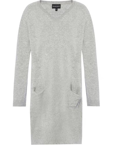Emporio Armani Knee-length Knitted Dress - Gray