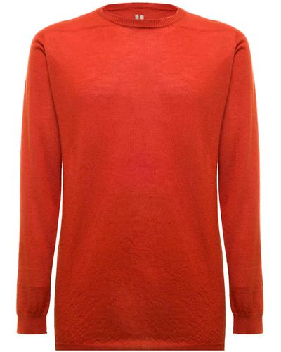 Rick Owens Orange Cashmere And Wool Sweater