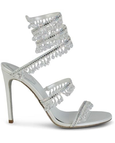 Rene Caovilla Embellished Ankle Strap Sandals - Metallic