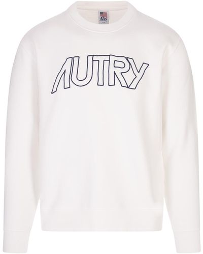 Autry Crewneck Sweatshirt With Embroidered Logo - White