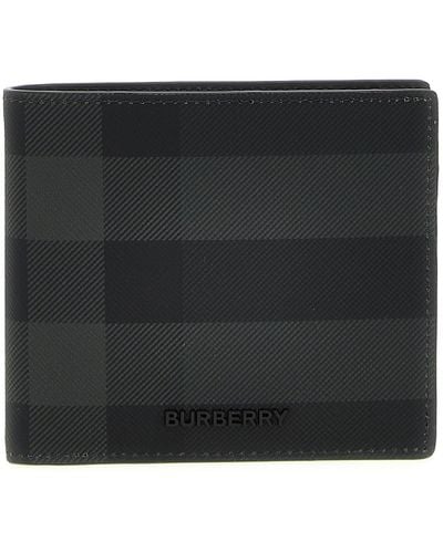 Burberry Checkered Bi-fold Wallet - Black