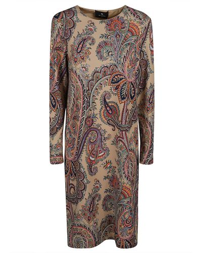 Etro Paisley Print Dress - Brown